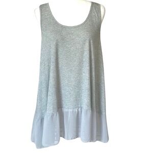 BOUTIQUE ITEM- RUFFLE HEM TANK IN GREY